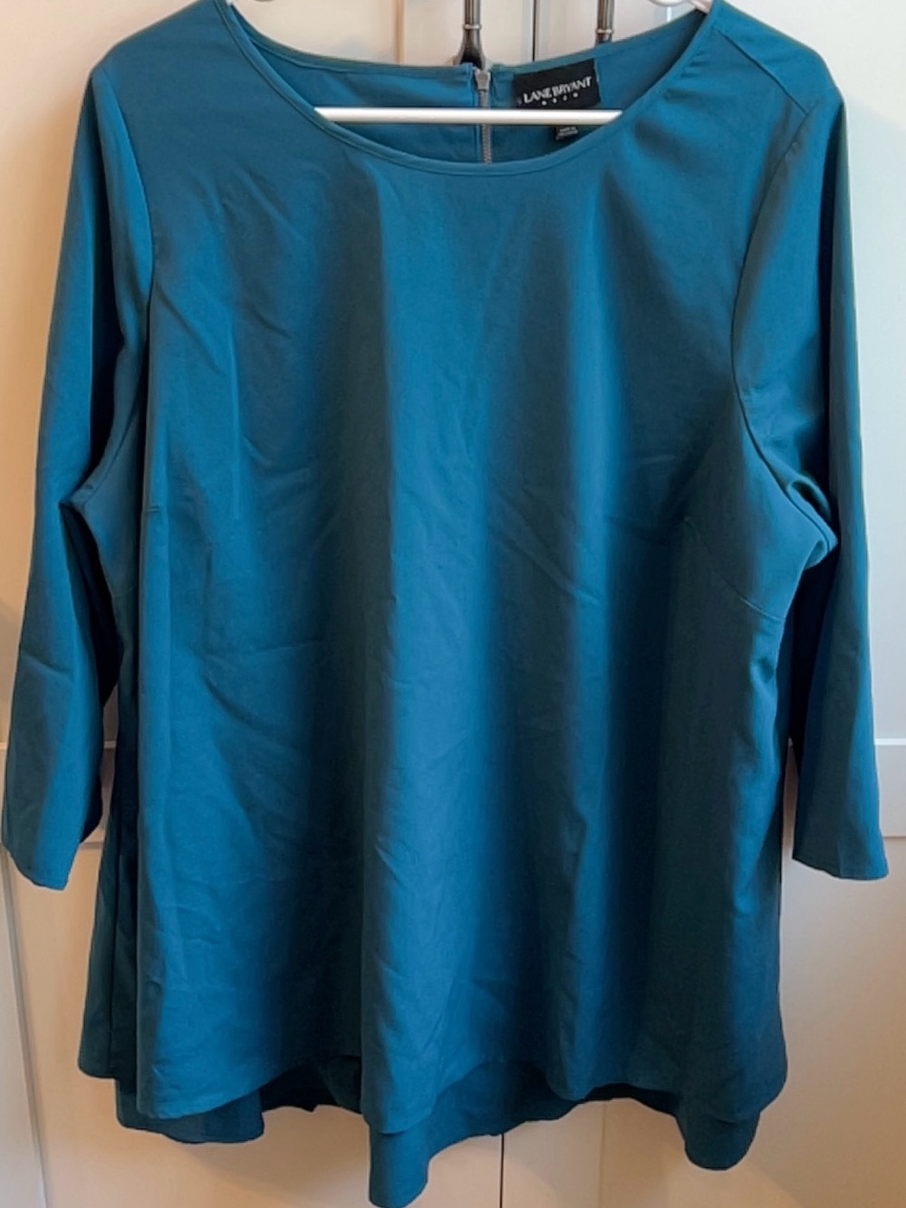 Lane Bryant Dark Teal Scoop-Neck 3/4 Sleeve Top